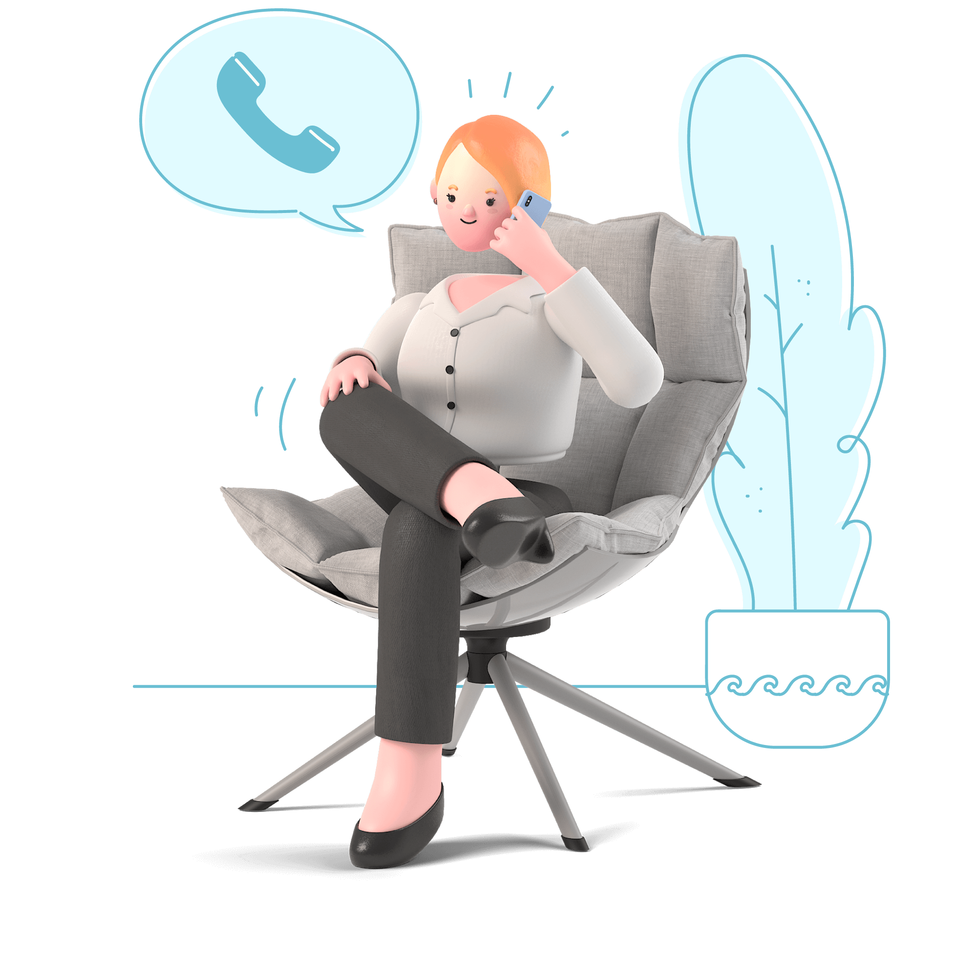 Illustration of a phone call